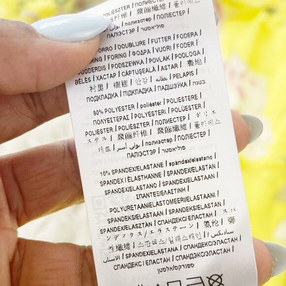 Guess Women's Off Shoulder Tropical Iris Aurora in Yellow Dress Size Medium - Picture 7 of 7